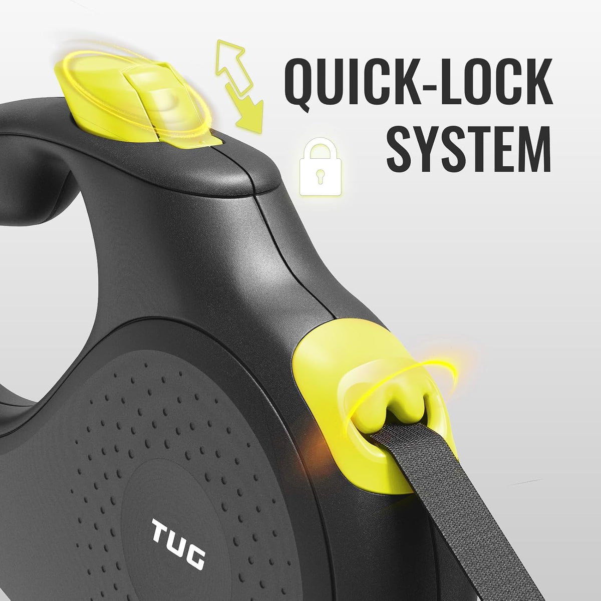 TUG Monochrome 360° Tangle-Free Retractable Dog Leash - Black/Yellow / Small, 16 ft - image 3