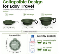 OHMO Collapsible Dog Bowls for Pet Travel, Coral&Brick Red - 2x12oz / Camo&Sage Green - image 3
