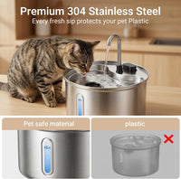 Cat Water Fountain, LED Water Level Window - 2 Filters - image 2