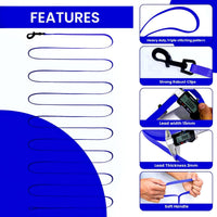 Waterproof Long Line Dog Training Leash, PVC-Coated - Blue / 16ft - image 3