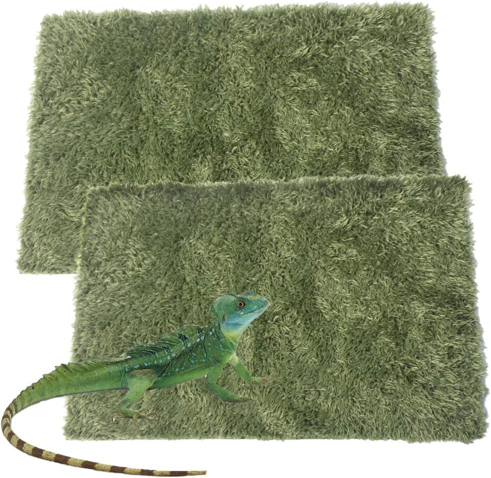 2pcs Reptile Carpet Terrarium Liner Tortoise Bedding Reptile - 2PCS（L）：19.68 X 11.81 in