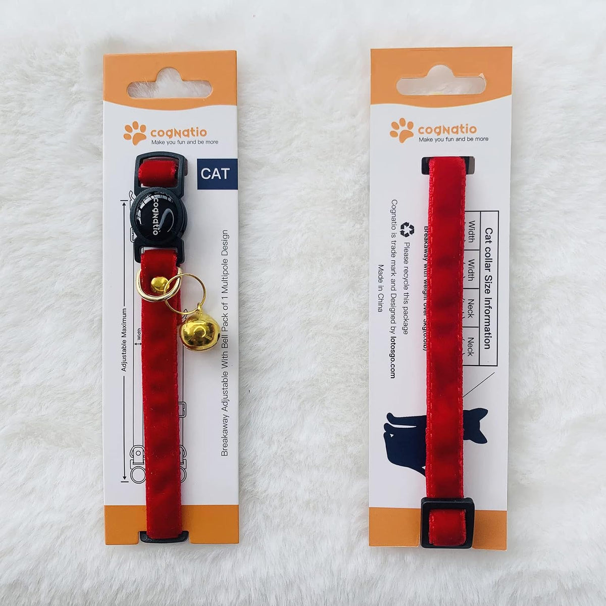 Safety Quick Release Cat Collars - 20-30cm / Xmas Red - image 2