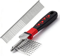 QUMY Dog Comb Kit-Dematting Rake Comb for Dogs Metal Cat Dog Grooming