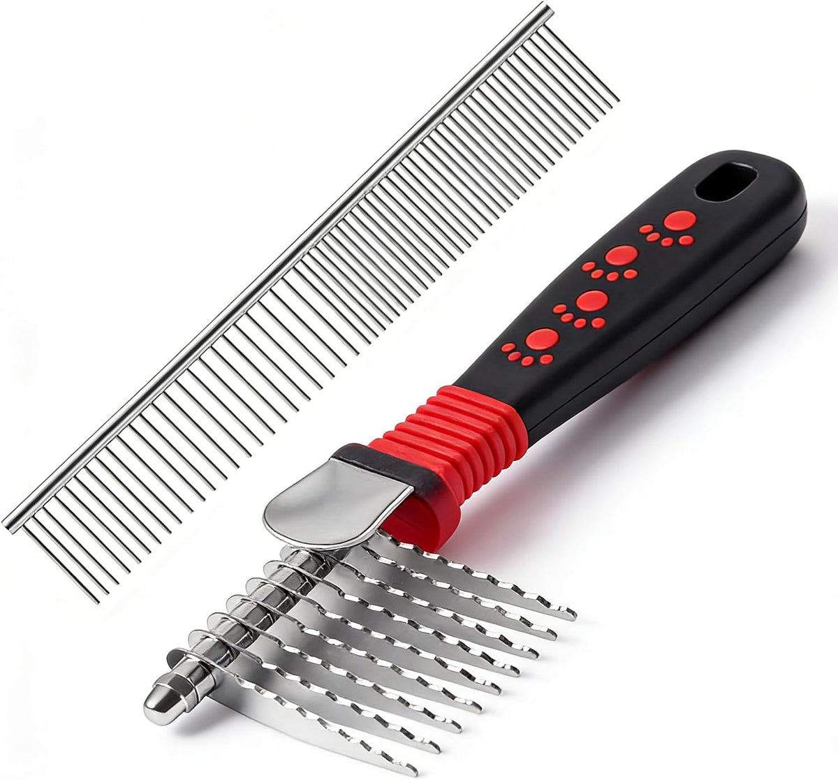 QUMY Dog Comb Kit-Dematting Rake Comb for Dogs Metal Cat Dog Grooming