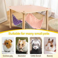 Enlarged Guinea Pig Hammock with Wooden Stand,Small Animal Hanging Bed Large Platform for Guinea Pigs Bunny Ferret Hamster Hiding Sleeping 13L x 13W x 11H in