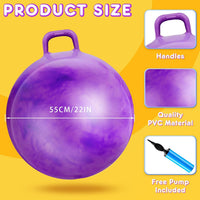 Lewtemi 3 Pcs 29" Hopper Ball Handle, Gradient Red - 29" / Gradient Red, Gradient Blue, Purple - image 2