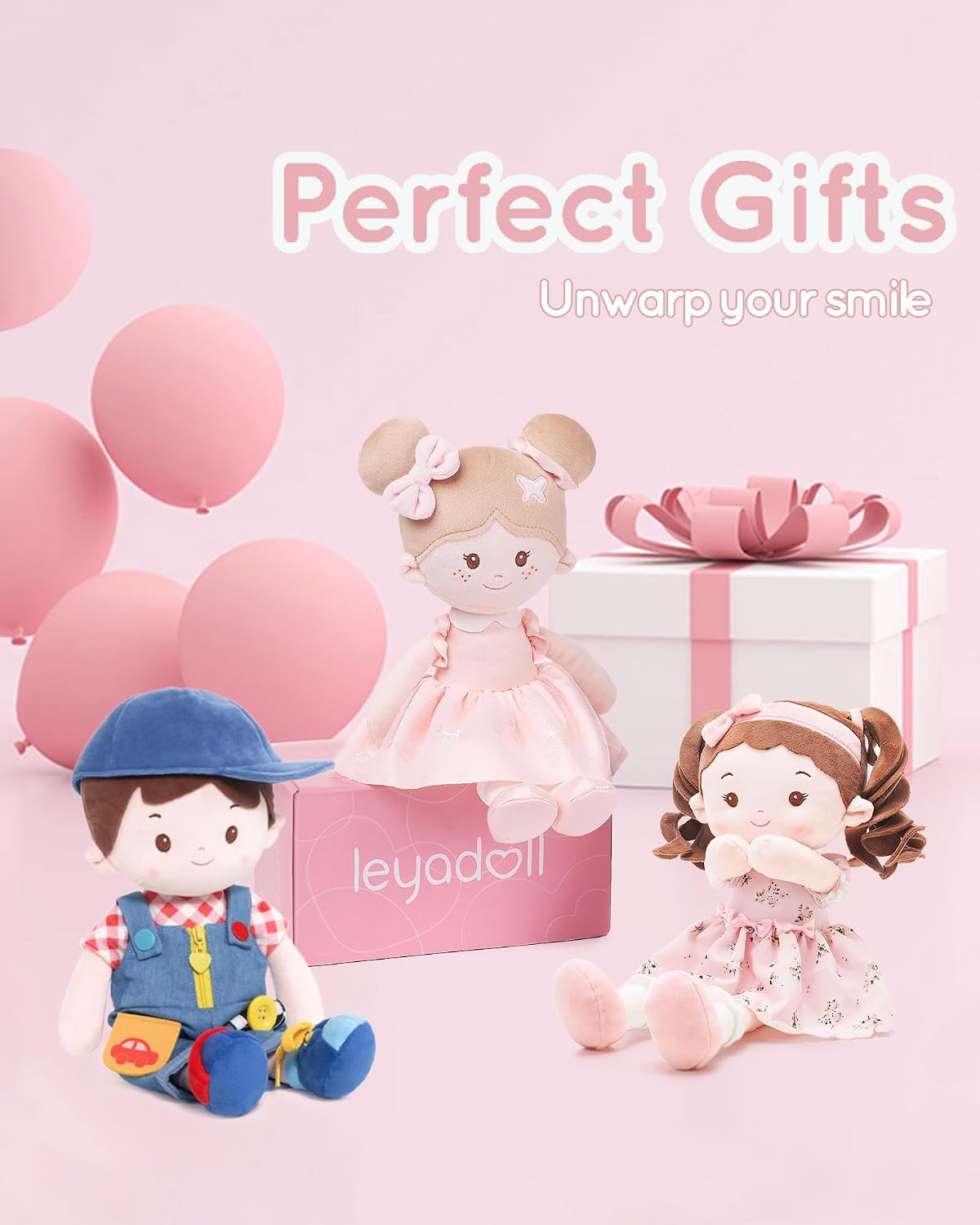 LeyaDoll 16 inch Montessori baby doll with buttons, zippers and laces - view 19
