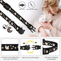 Baeuppit 2Pcs Breakaway Cats Collars Cat Collars for Boy & Girl Cats - 7.0-10.7'' / Pink+Black - image 2