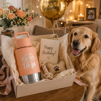 KEWIXY Insulated Dog Travel Water Bottle with Detachable Bowls - Sunset:Life is Better / 32 Oz - image 2