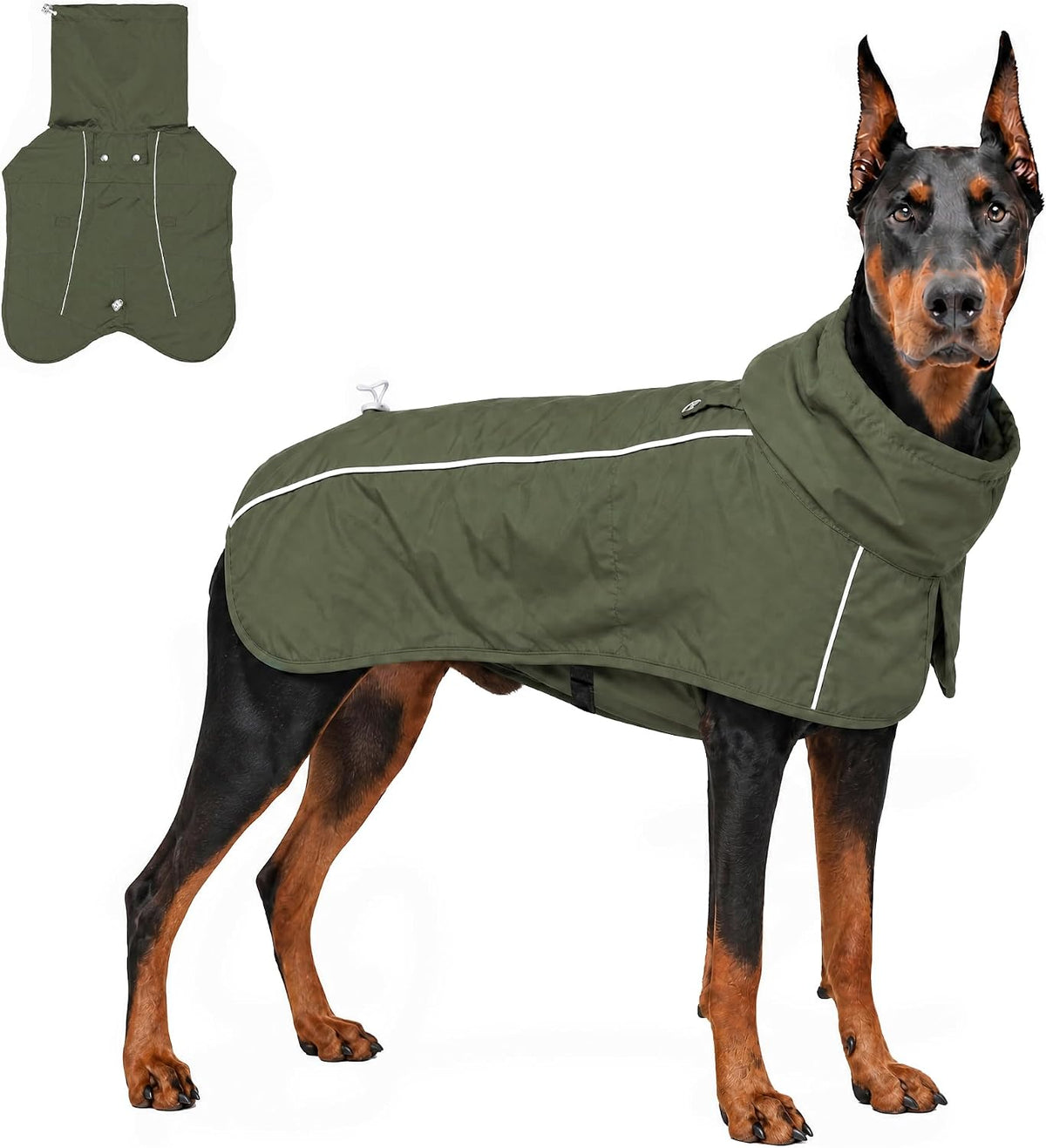 Tuff Pupper Waterproof Dog Raincoat - Woodland Olive / XX-Large (80-115 lbs)