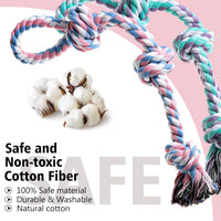 XIGOU Dog Rope Toy, Dog Chew Toys for Aggressive Chewers - Pink & Purple - image 3