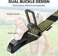 Pawaboo 2Pack Dog Car Seatbelt - Army Green + Black - image 3