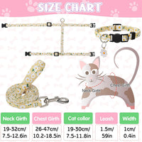 2 Pack Cat Harness and Leash with Collar Set - Floral - image 3