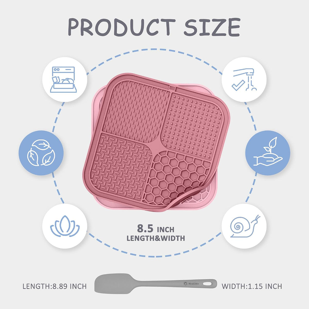 ChefAide 2 Pack Lick Mat for Dogs - Pink Berry - image 2