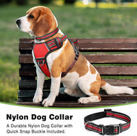 WINSEE Dog/Pet Harnesses No Pull with Dog Collar - Large / Red - image 2