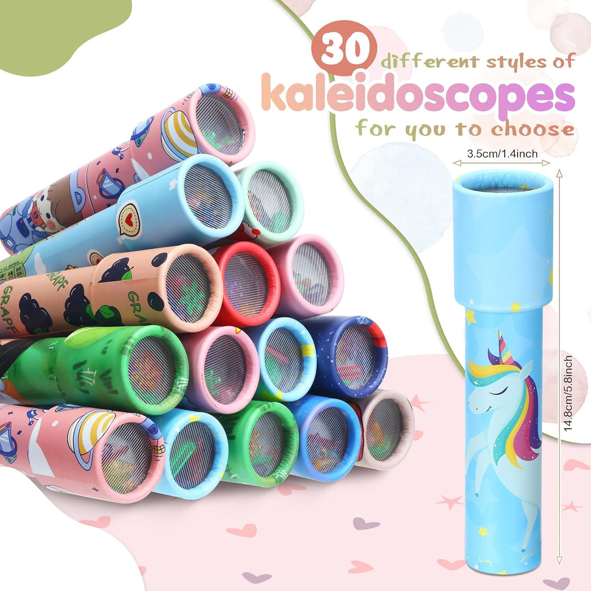 Yunsailing mini vintage style kaleidoscopes, 30 pack of cardboard party favors - view 6