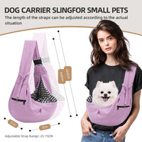 Adjustable Dog Sling Carrier with Pocket - Purple - image 2
