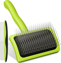 Pecute Slicker Brush for Dogs & Pet Comb, Professional Grooming Dog Brush for Goldendoodles, Poodles, Labradoodles, with Extra Long Soft Pins to Effectively Remove Tangles, Knots and Mats, 2PCS