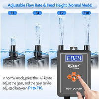 hygger 24V DC Adjustable Aquarium Water Pump & Wavemaker,30dB Quiet Return Pump,10-Speed Flow Control, Dry Run Anti-Block Protection for Freshwater Saltwater Ponds Fountains (28W, 800GPH/3000LPH)