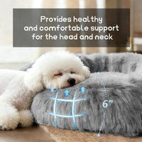 Comfort Donut Dog Bed, Ultra-Soft Pet Bed with Neck Support - 20''Lx20''Wx8''Th / Light Gray - image 2