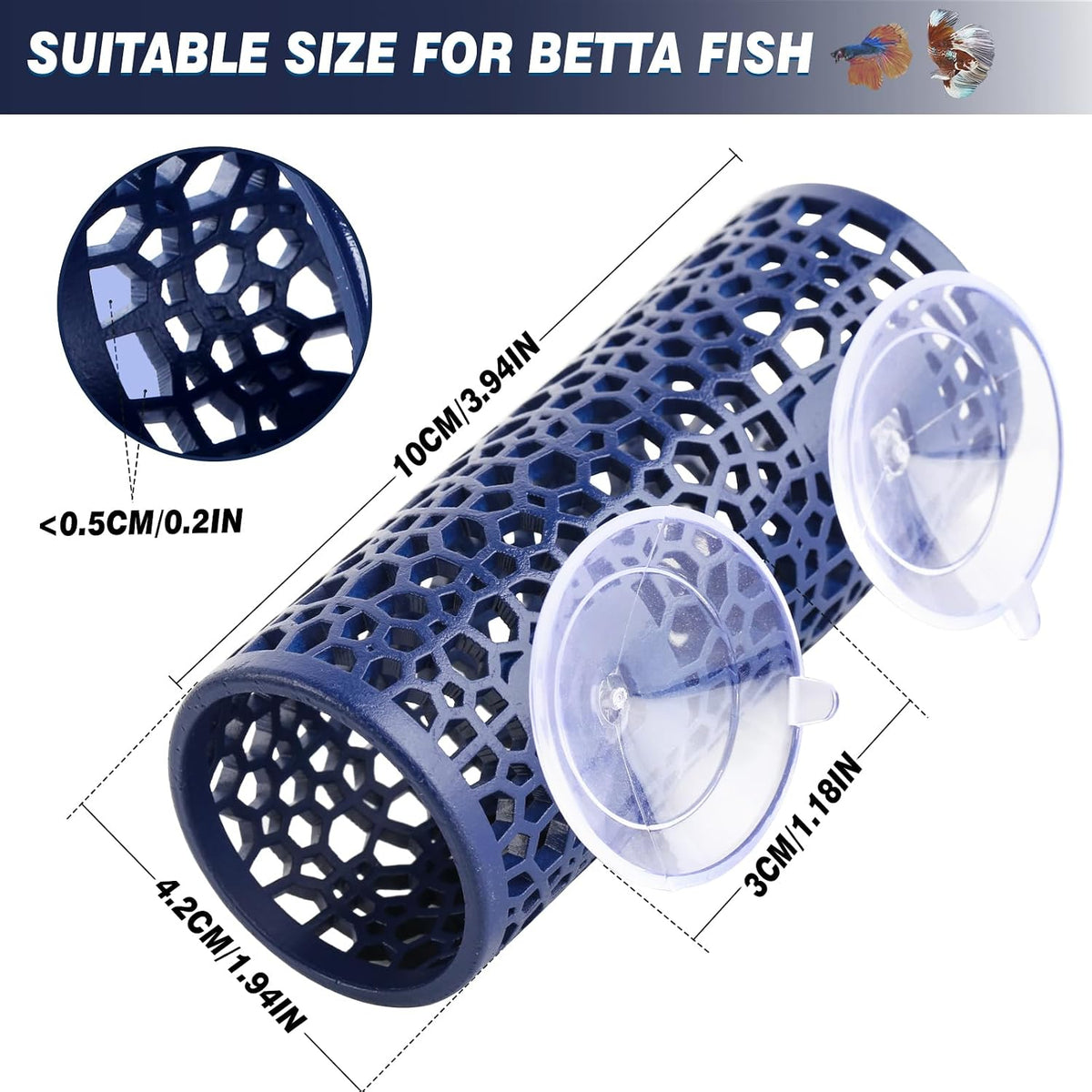 Abizoo Betta Fish Tunnel & Reptile Hide - Blue - image 2