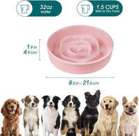 vancasso Slow Feeder Dog Bowl - M - 1.5 Cups / Pink - image 2