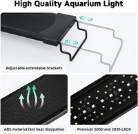 AQQA LED Aquarium Light, 24/7 & DIY Mode Full Spectrum Fish Tank Light – Essentials for Fish - For 24-32 inch fish tank - image 4
