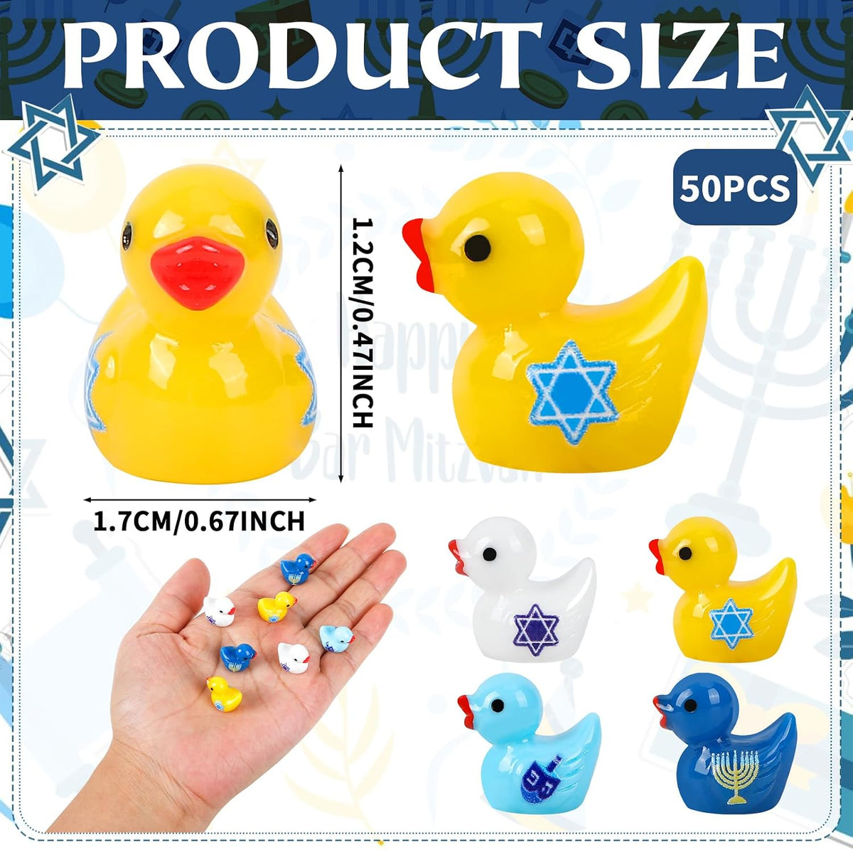 JUNEBRUSHS 50 Pcs Mini Pumpkins Fake Pumpkins Artificial Pumpkins - Hanukkah Mini Resin Duck Style - image 3