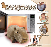 Capybara Stuffed Animals, Microwavable Stuffed Animal Adorable Fluffy Capybara Plush for Warmth - Capybara-2 - image 4