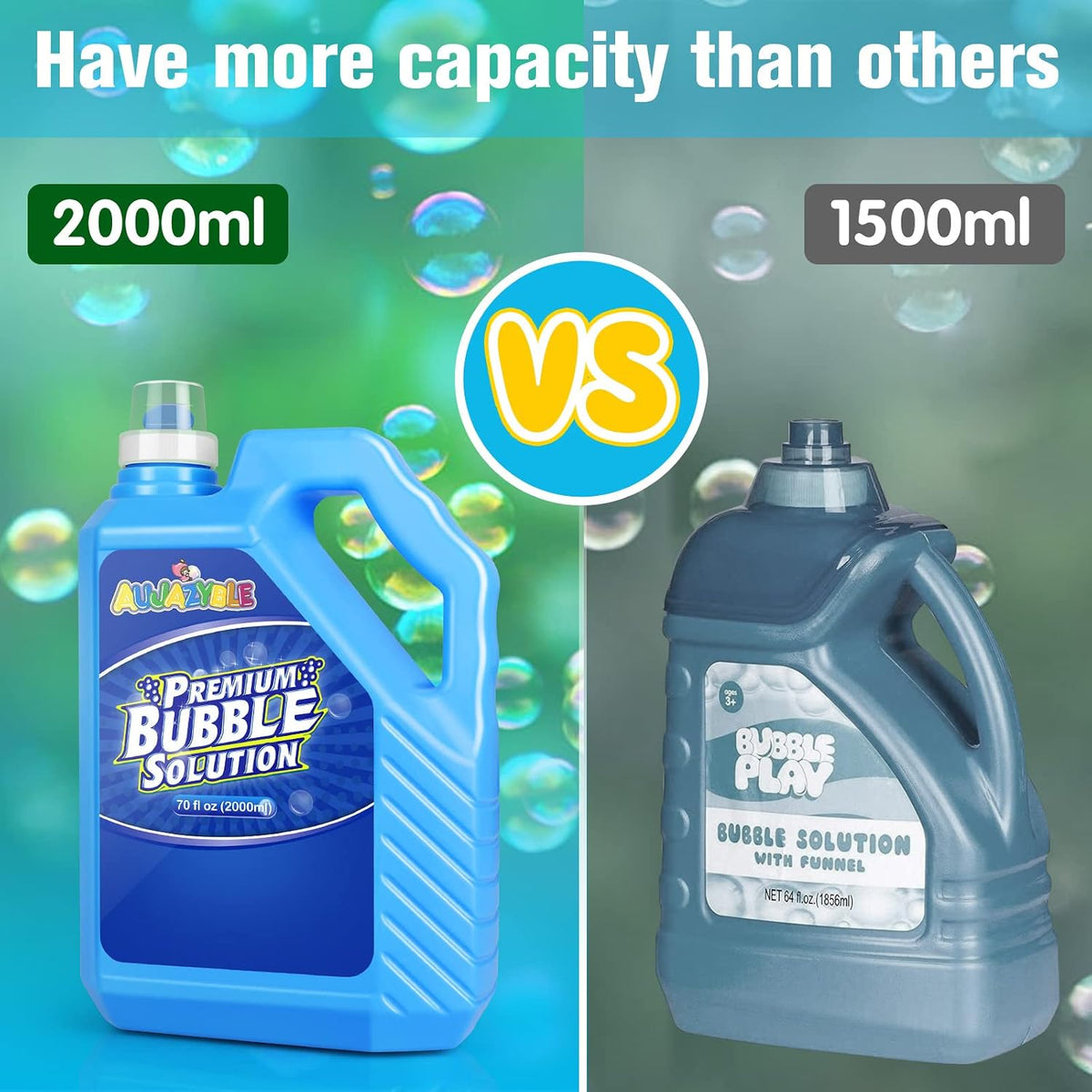 Bubble Solution Refill - 70 OZ Non-Toxic Pre-Mix Refill for Bubble Machine – Fun for Kids & Family - Blue-70 Ounce - image 3