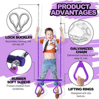 AOBOTE 16.5-inch trapeze swing bar with coated chains and snap hooks - view 12
