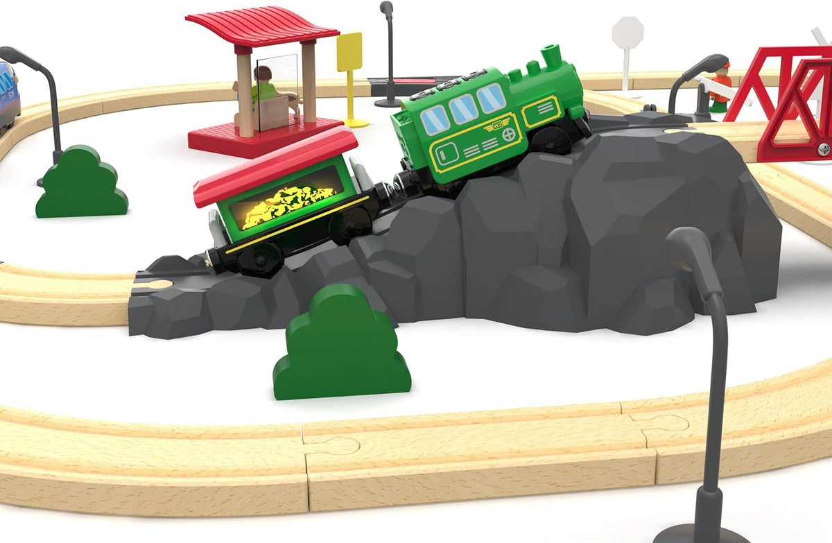 Wooden Train Accessories Battery Operated Locomotive Train - image 4