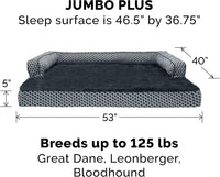 Furhaven Orthopedic Dog Bed for Large Dogs w/ Removable Bolsters - Diamond Gray (Plush & Woven Décor) / Jumbo Plus - image 2