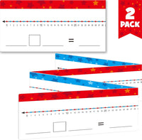 SpriteGru number line dry erase boards with 0-10 and 0-20 lines and colorful star print - view 6