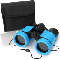Dr. Anison kids binoculars set in blue with canvas bag and neck strap - view 2