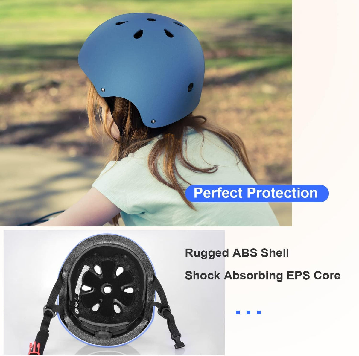 Besttravel Kids Helmet, Toddler Adjustable Kids Ages 3-8 Years Old Boys Girls Multi-Sports Safety - Blue - image 3
