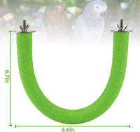 U-Shaped Large Parrot Perch, Quartz Bird Perch for Cage – Essentials for Birds - Large / Green - image 2