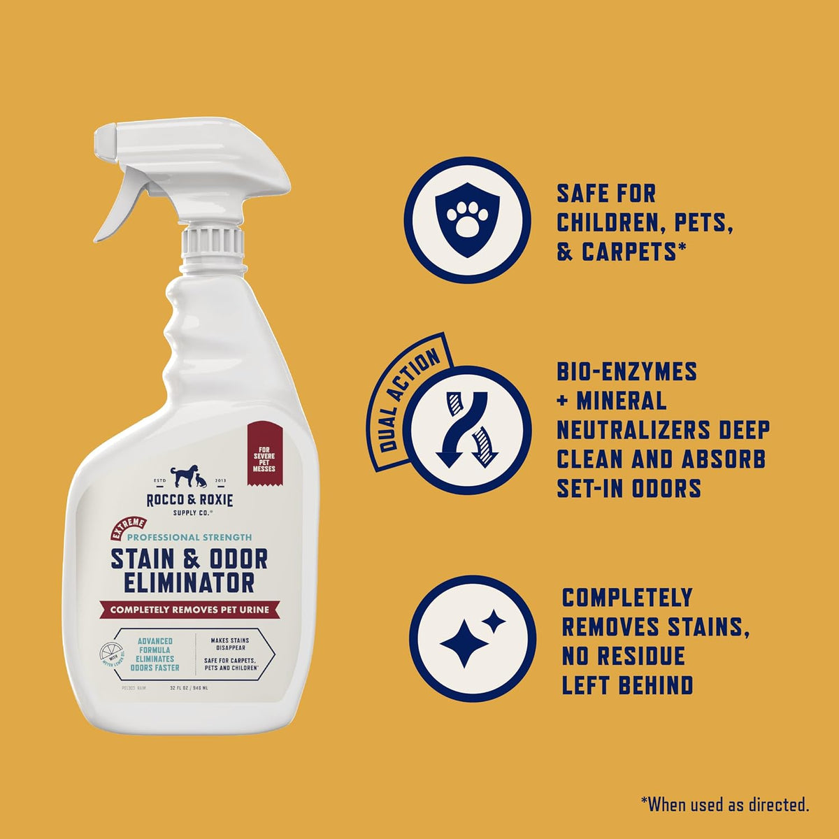 Rocco & Roxie Enzyme Stain & Odor Eliminator - Light Lemon / 32 Fl Oz (Pack of 1) - image 2