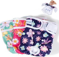 Pet Soft Washable Female Diapers Female Dog Diapers - Bloom / X-Large:25''-33''
