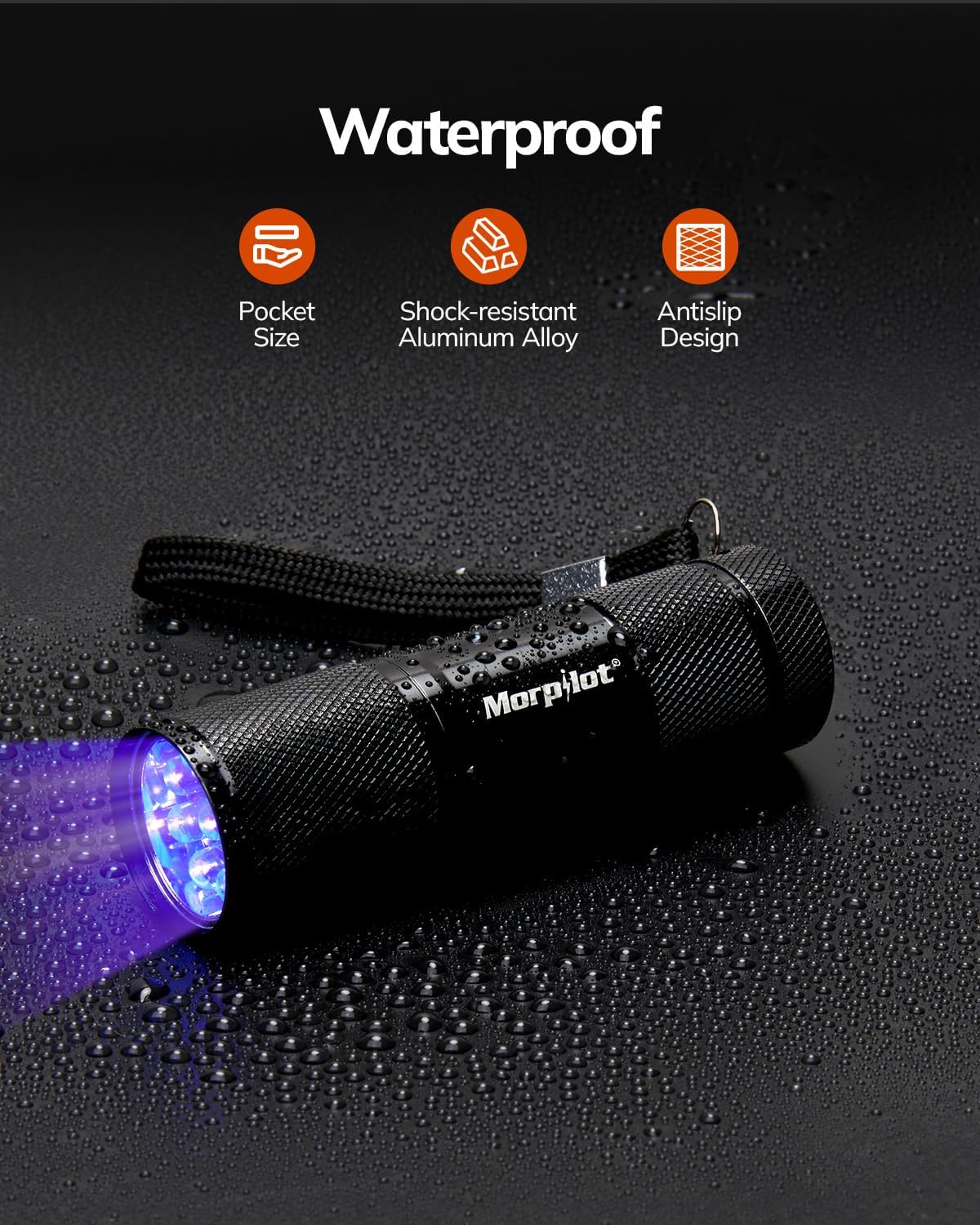 morpilot Mini UV Blacklight Flashlight - 1 Count (Batteries Included) - image 2