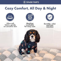 Spark Paws Dog Pajamas - Stretch Onesie Recovery Full Leg Surgery Suit PJS – Essentials for Dogs - Reindeers / Large - image 4