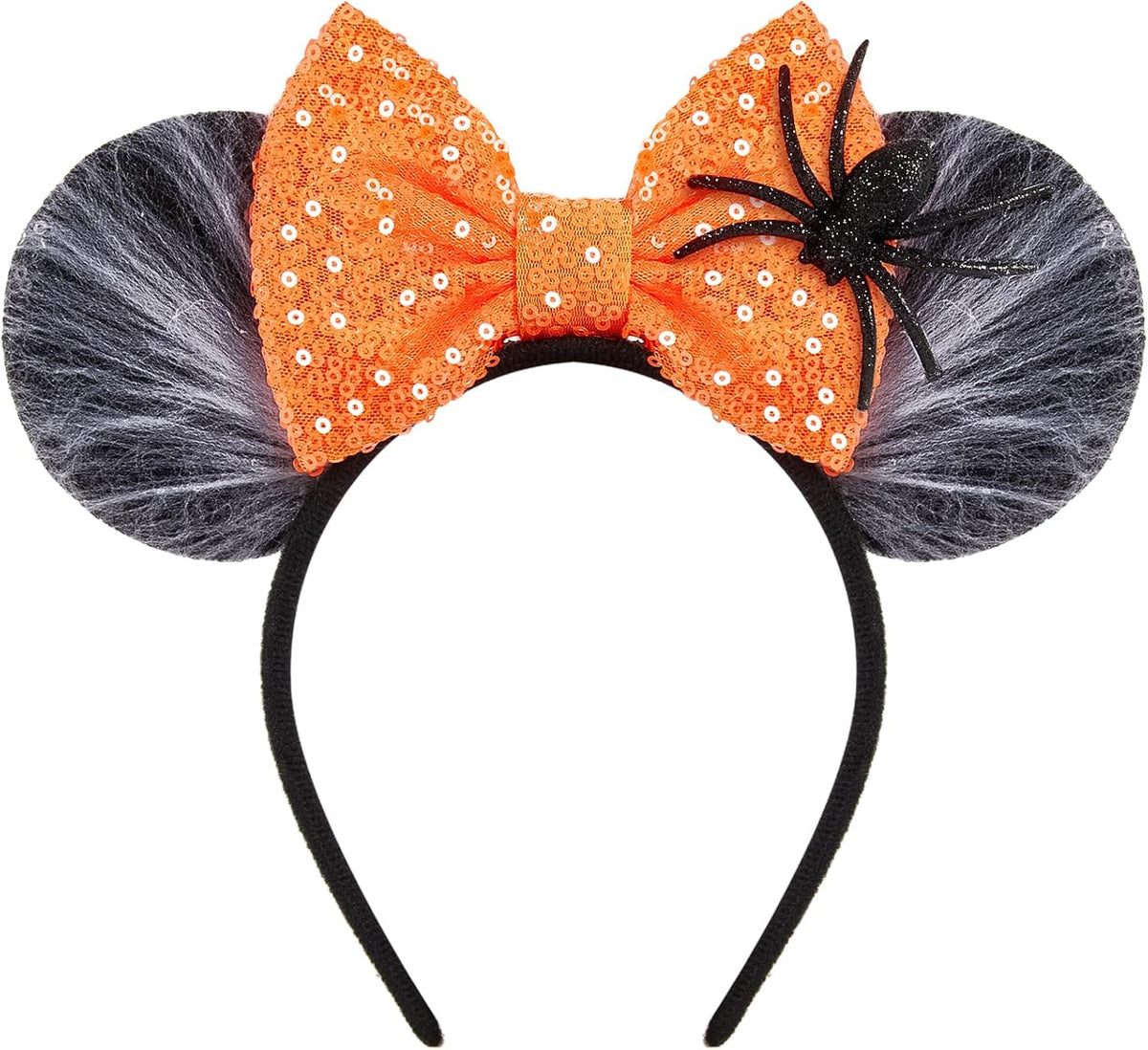 LYLIN Birthday Mouse Ears, Mouse Ears Headband for Women Girls – Fun for Kids & Family - Orange Spider Web