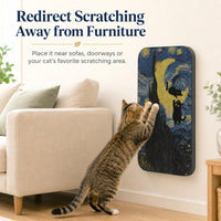 Cat Wall Scratcher, Art Cat Scratching Board for Indoor Cats – Essentials for Cats - Starry Night - image 3