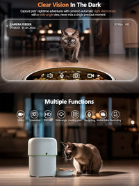 Automatic Cat Feeder with Camera - 5G WiFi Auto Cat Food Dispenser, 1080P HD Video with Night Vision, 1-15 Meals, 1-99 Portions, 2-Way Audio, Keeps Food Fresh, Timed Pet Feeder Also for Dogs