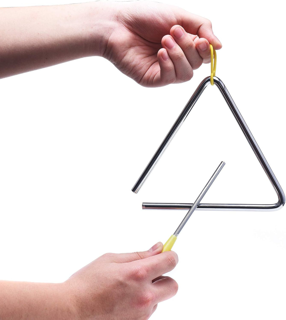 6 Inch Musical Steel Triangle Percussion Instrument With Striker – Fun for Kids & Family - 6 Inch - image 2
