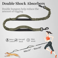 Hands Free Dog Leash with Zipper Pouch - Military Green / Medium - image 4