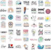 Krazy4K 100 pack waterproof vinyl Christian stickers with faith and Bible verse messages - view 12