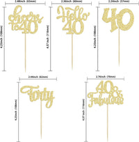 30pcs 16th Birthday Cupcake Toppers - 40th / Gold - image 2