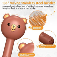 Cat Steam Brush with 2 Spray Levels & Release Button, 4-in-1 IPX7 Waterproof Water Brush for Shedding Grooming, Pet Hair Removal Comb for Long Short Haired Cats Dogs, Self Cleaning Slicker