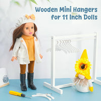 1 Set Doll Garment Rack with 10 Pcs Hangers Clothes Organizer - White / 22 - image 2